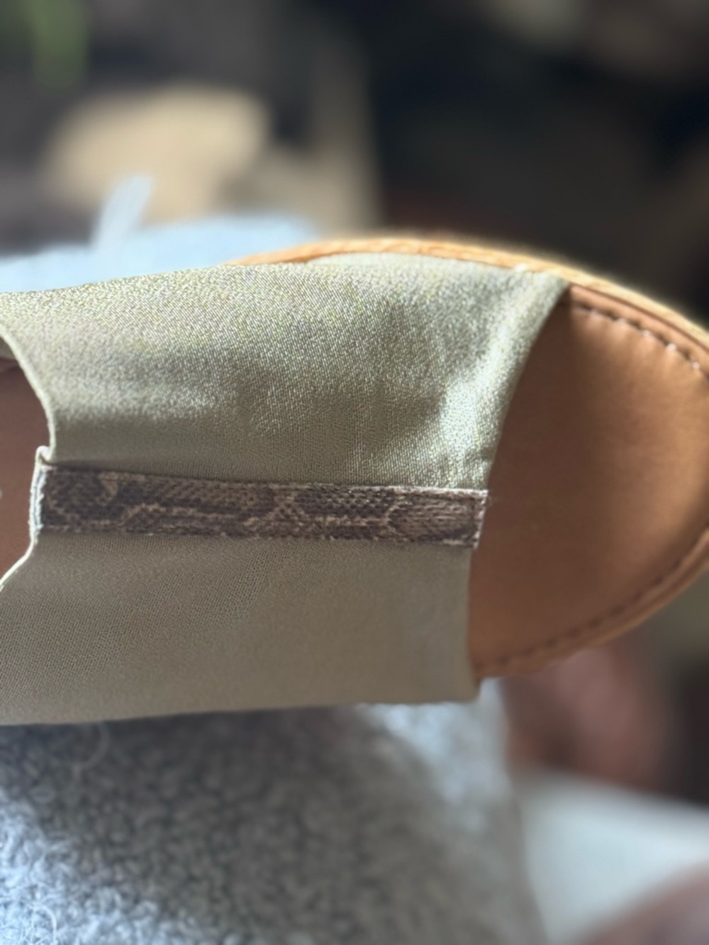 Italian Shoemakers Metallic Slip-On Sandal with Tan Footbed - Picture 4 of 11